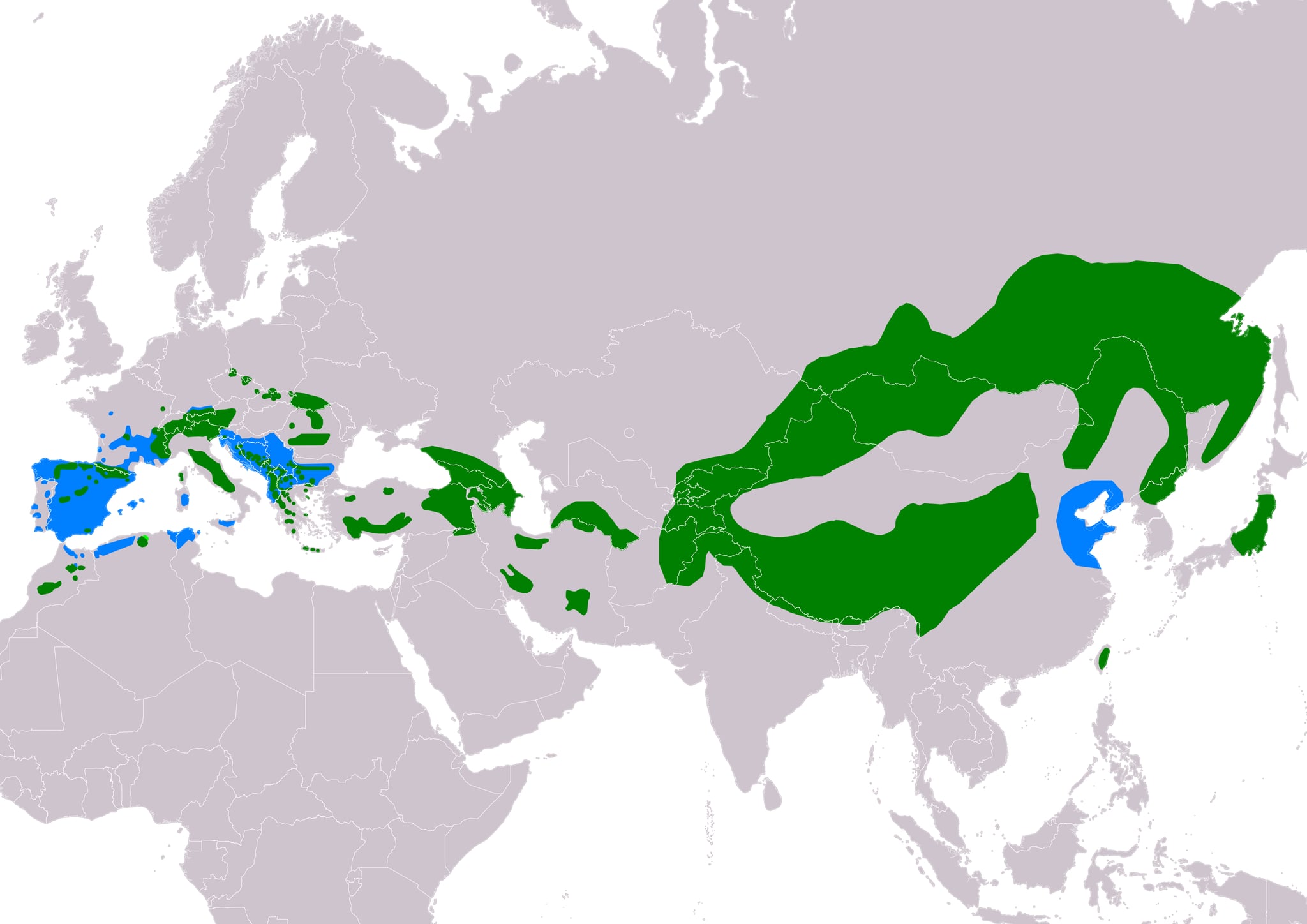 Range map of Alpine accentor