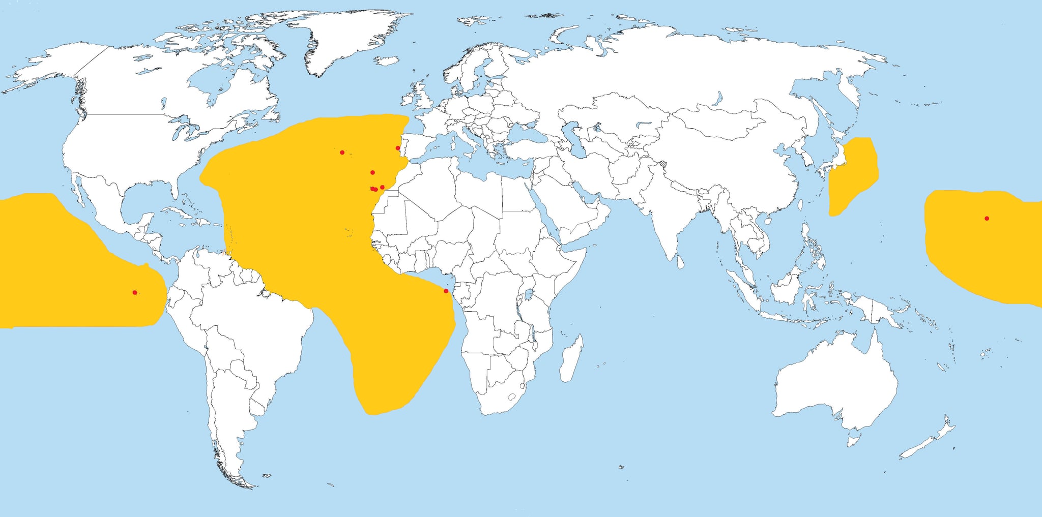 Range map of Band-rumped storm petrel