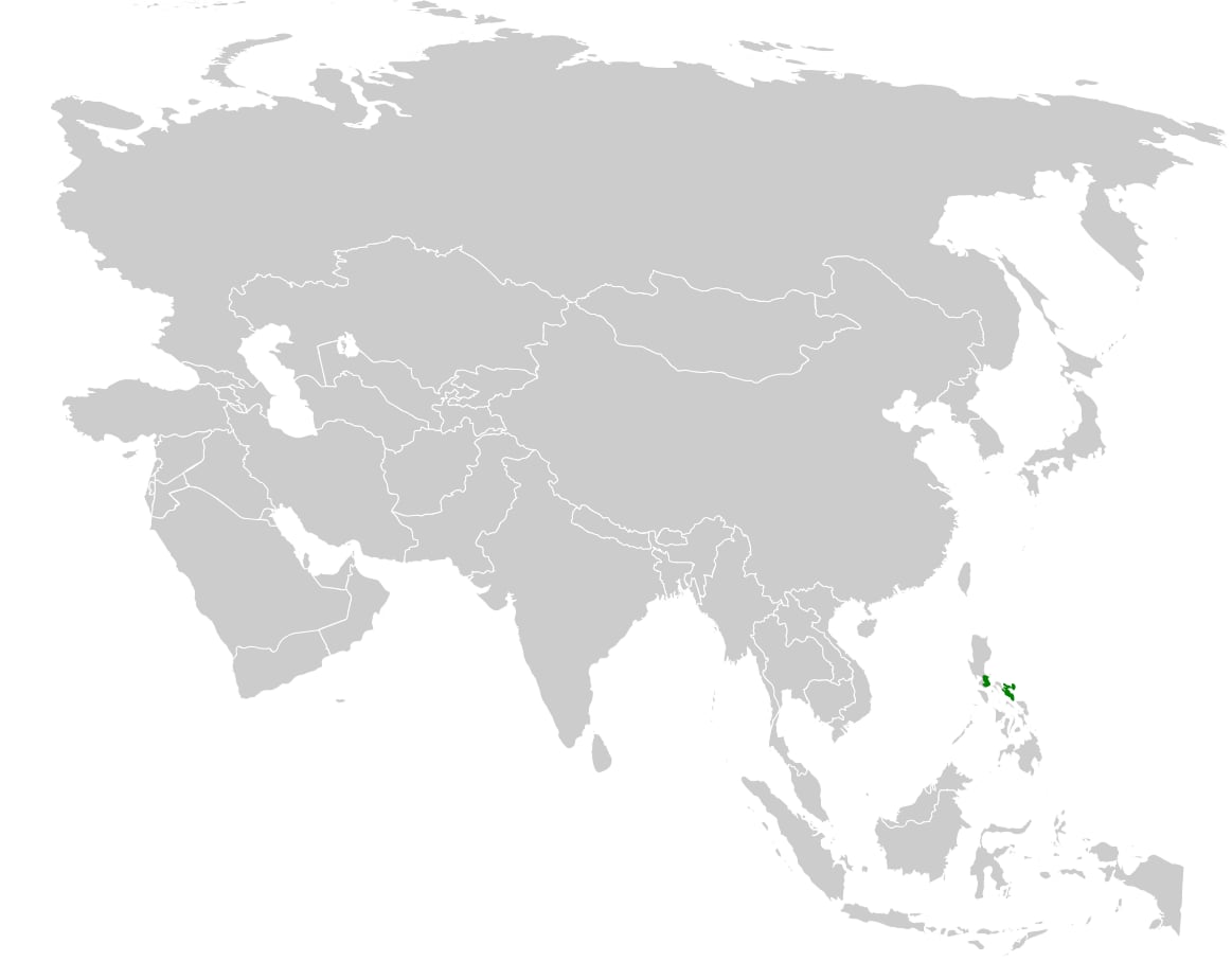 Range map of Bicol ground warbler