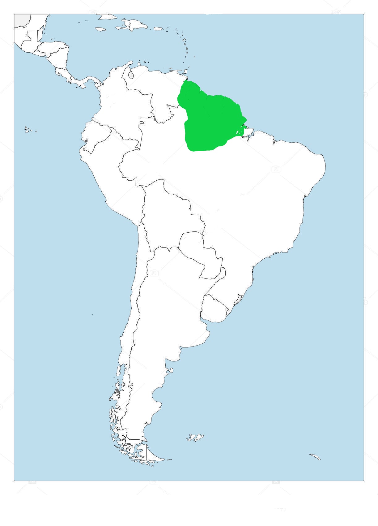 Range map of Black-spotted barbet