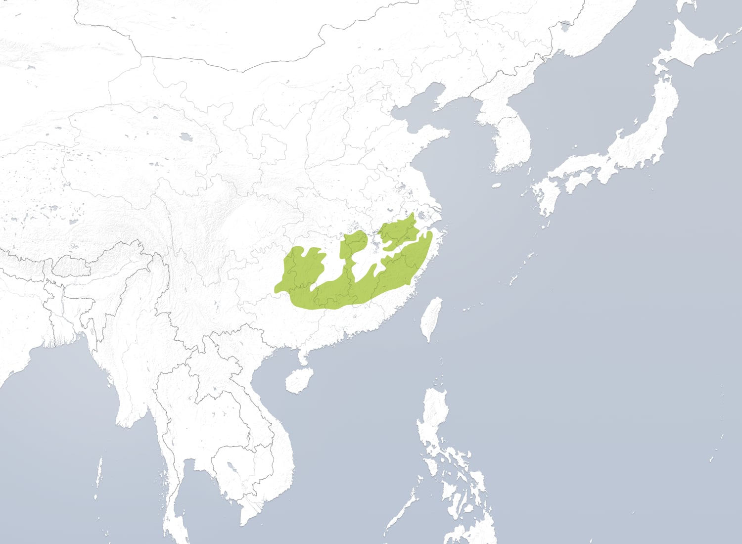Range map of Elliot's pheasant