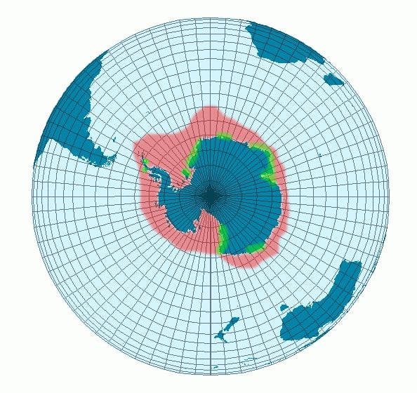 Range map of Emperor penguin