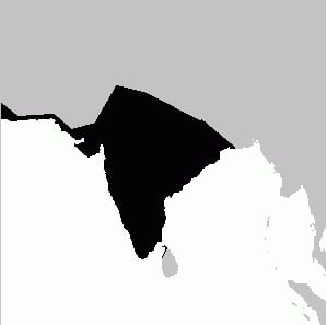 Range map of Grey francolin