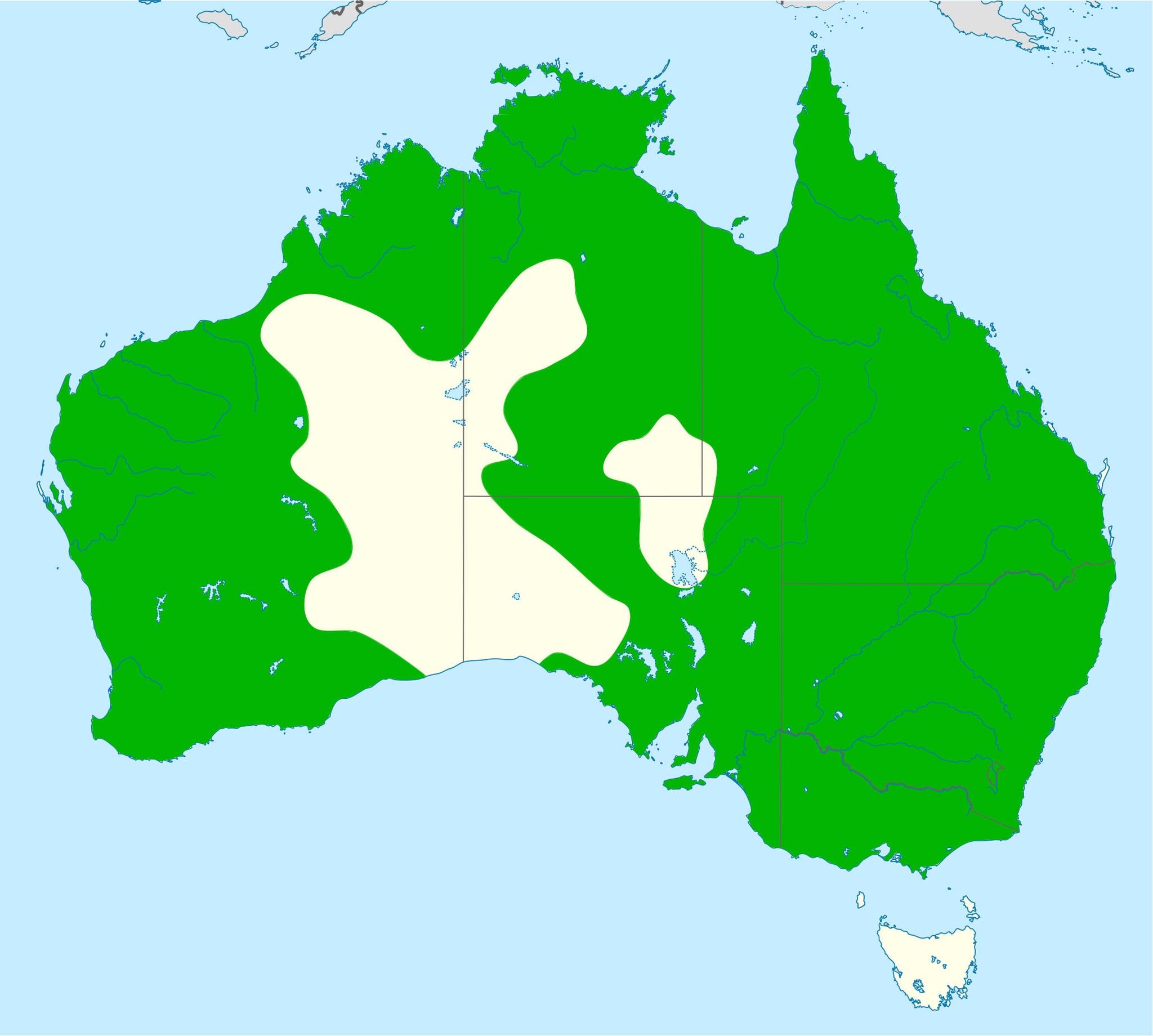 Range map of Magpie-lark