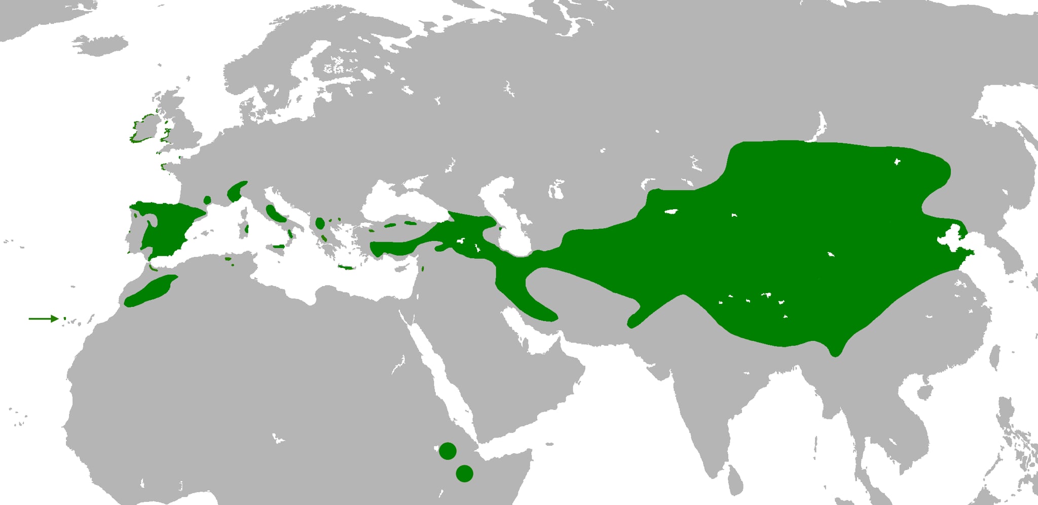 Range map of Red-billed chough