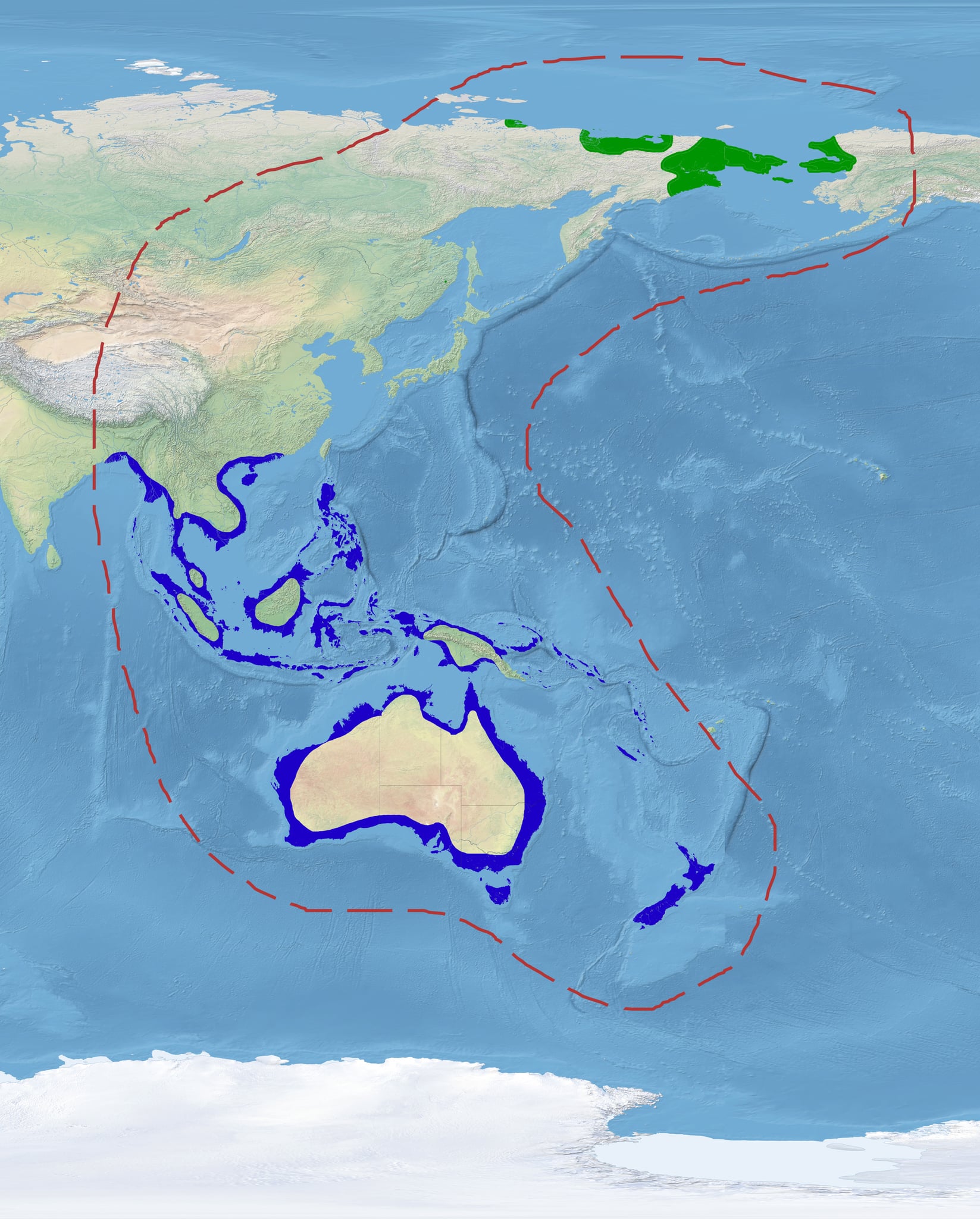 Range map of Red-necked stint
