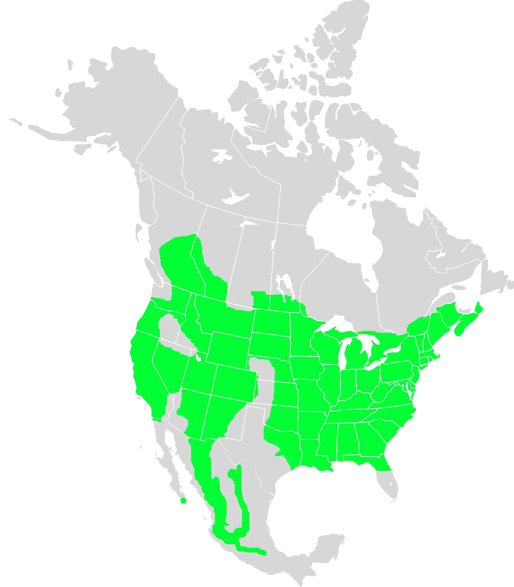 Range map of White-breasted nuthatch